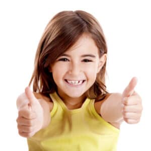 Young woman smiling showing white teeth